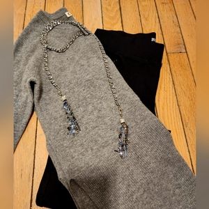 Grey Half-Sleeve Sweater